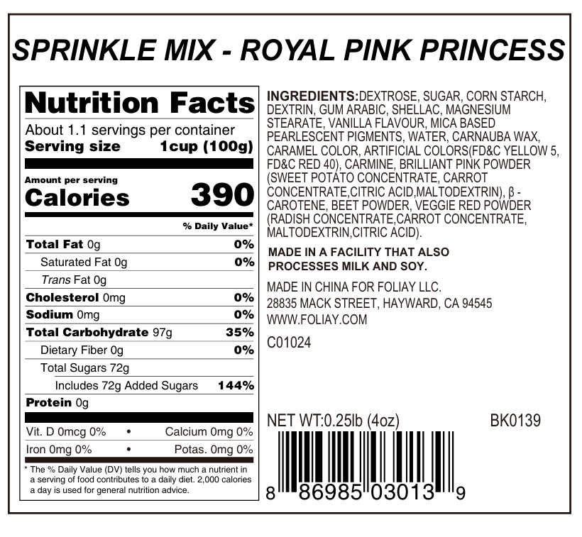 Royal Pink Princess Sprinkle Mix