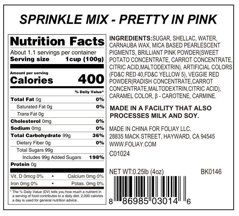 Pretty In Pink Sanding Sugar Mix