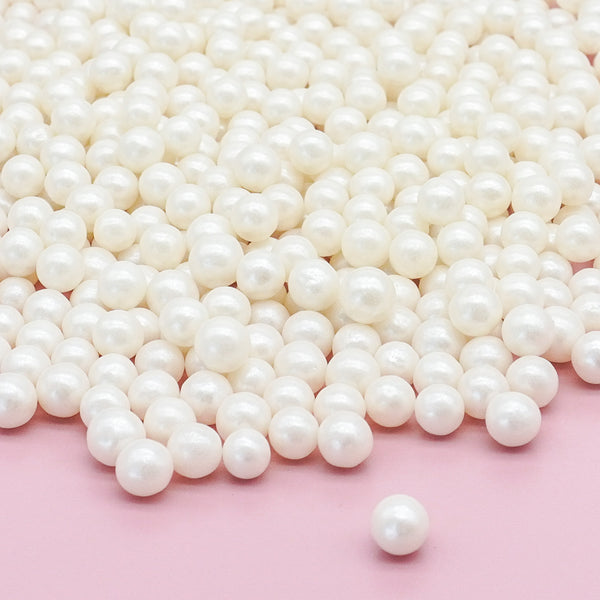 White Shimmer Sugar Pearls (7mm)