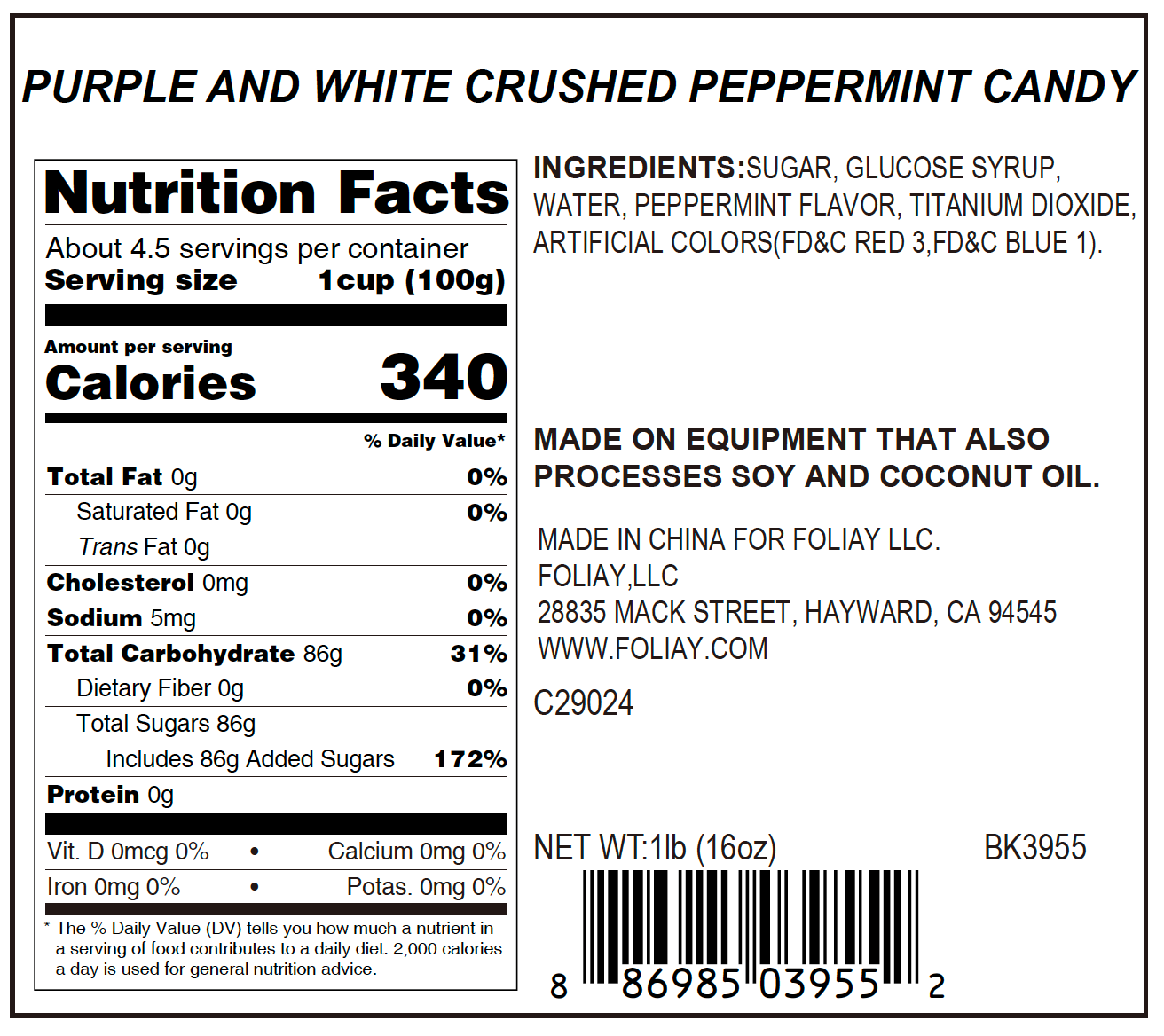 Purple & White Crushed Peppermint Crumb Topping