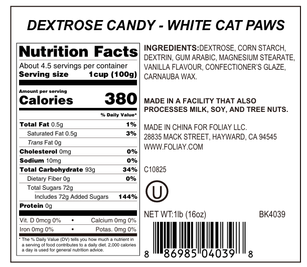 White Paws Candy Sprinkles