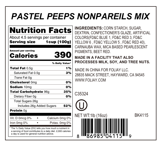 Pastel Peeps Nonpareils Mix