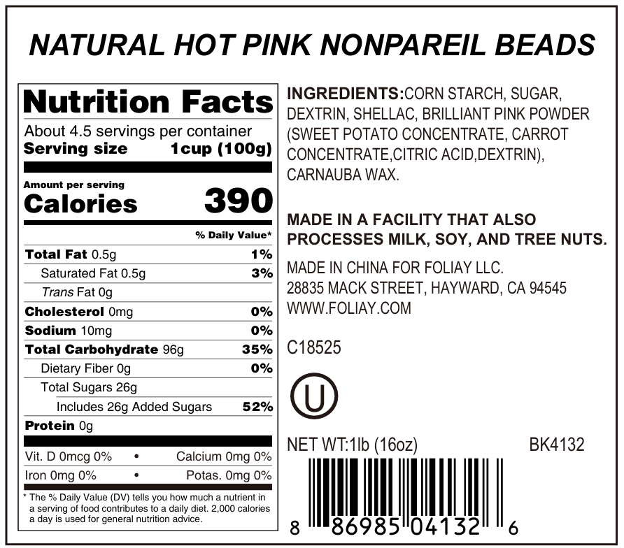Natural Hot Pink Nonpareils