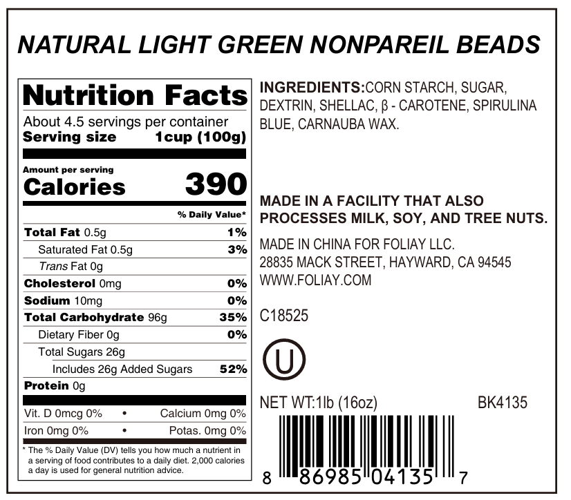 Natural Light Green Nonpareils