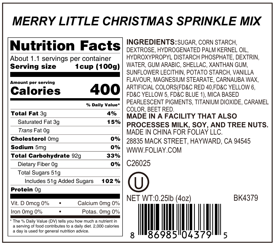 Merry Little Christmas Sprinkle Mix