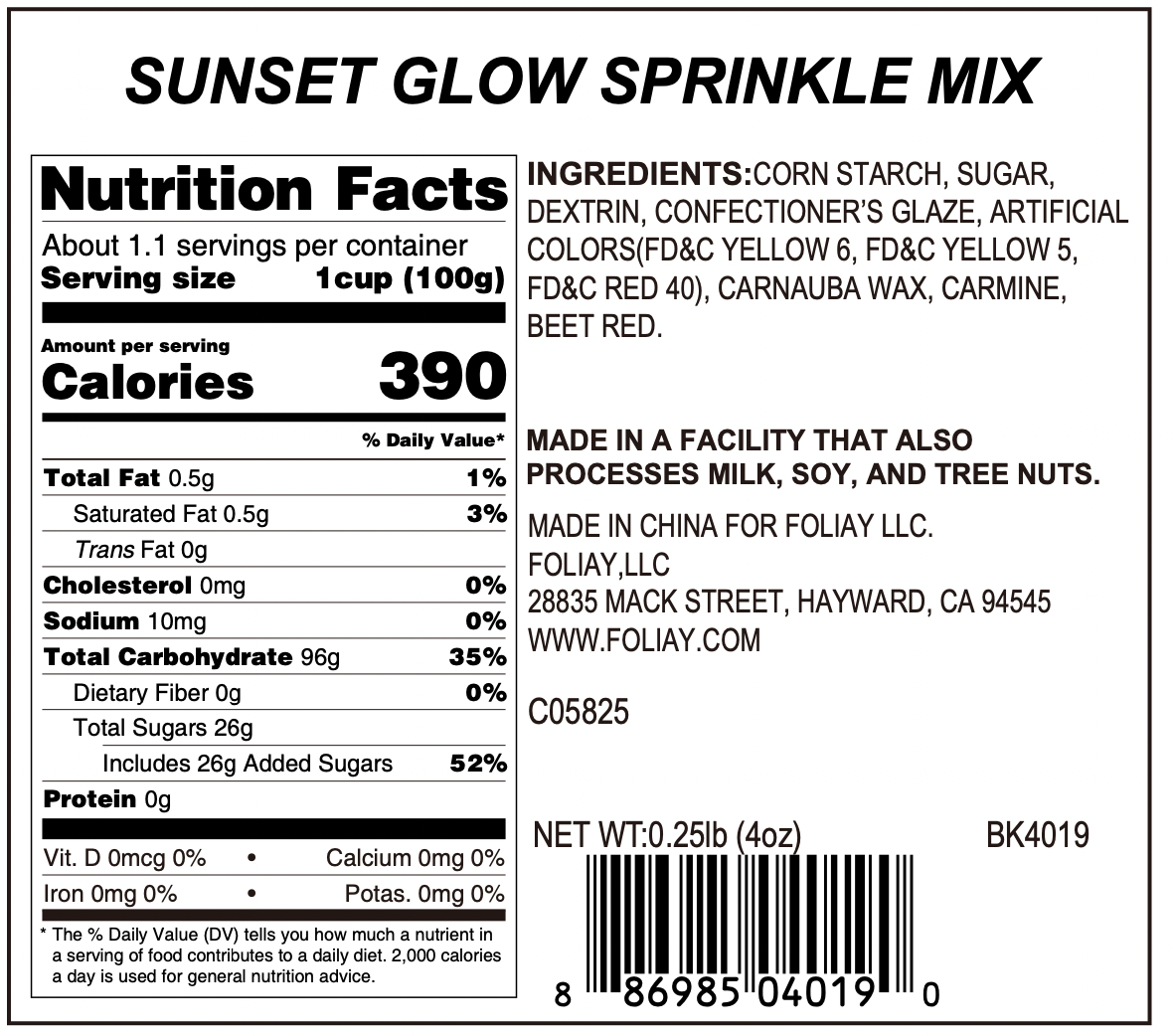 Sunset Glow Nonpareils Mix