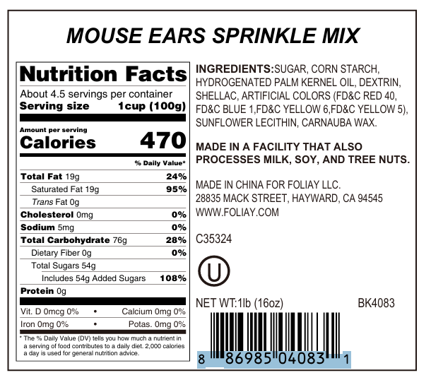 Mouse Ears Jimmies Mix