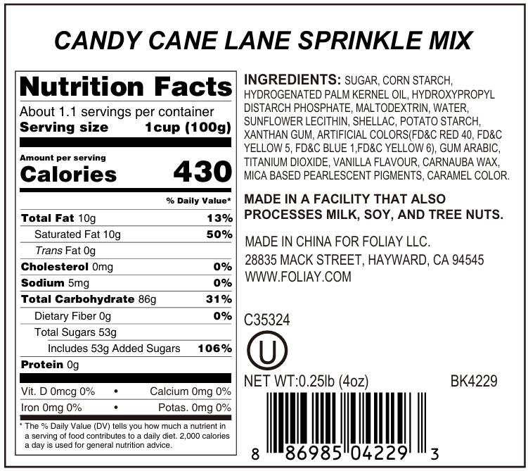 Candy Cane Lane Sprinkle Mix