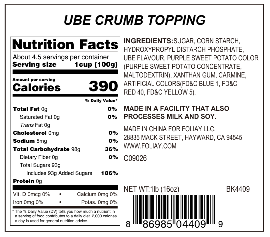 Ube Crumb Topping