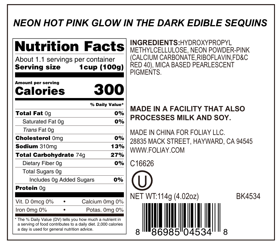 Glitter Neon Hot Pink Glow In The Dark Star