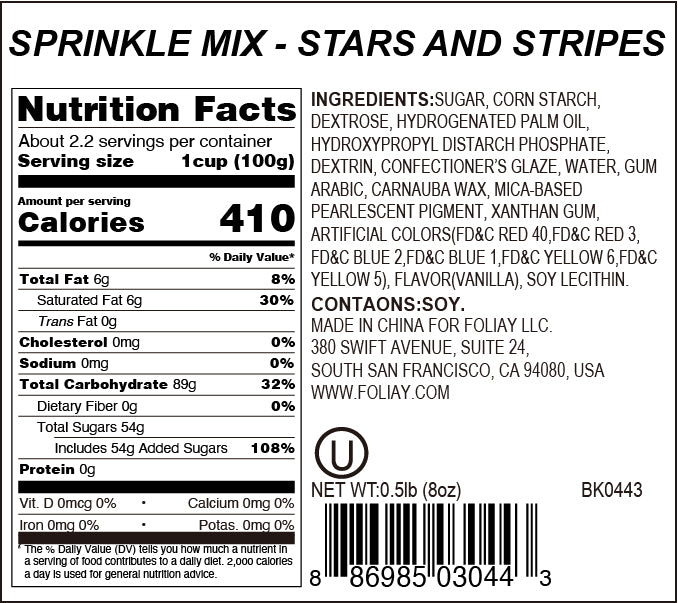 Stars And Stripes Sprinkle Mix
