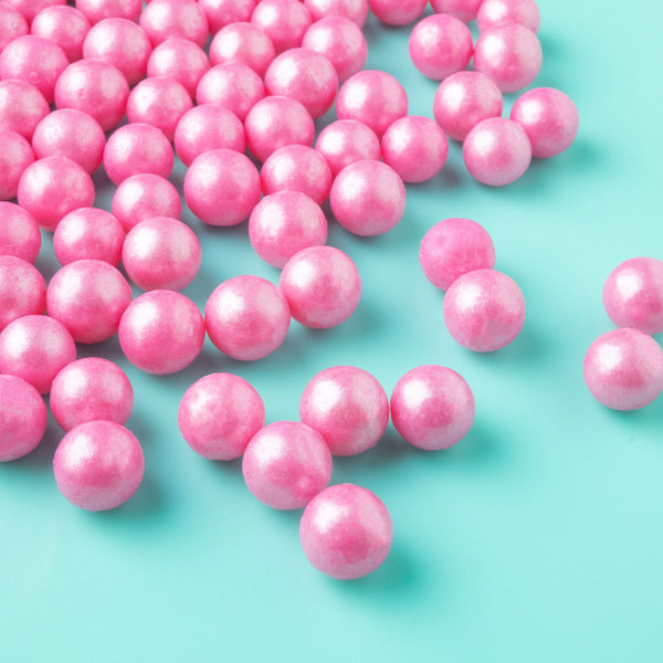 Pink Shimmer Sugar Pearls (9mm)