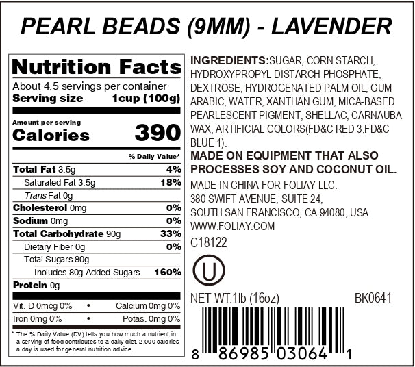 Lavender Shimmer Sugar Pearls (9mm)