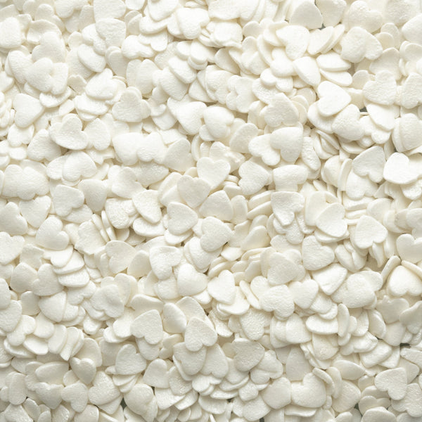 White Pearl Heart Quin Sprinkles