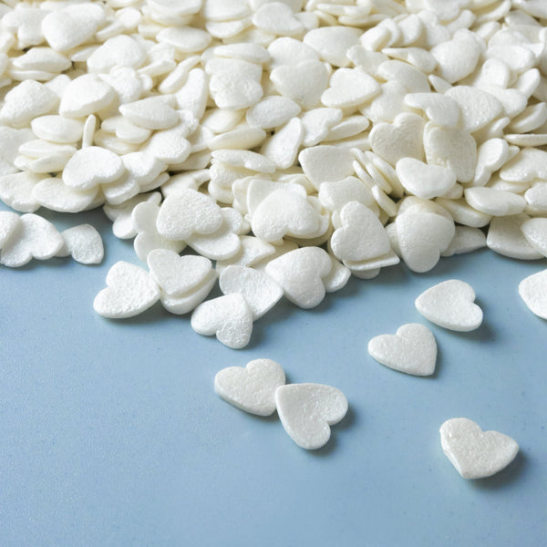 White Pearl Heart Quin Sprinkles