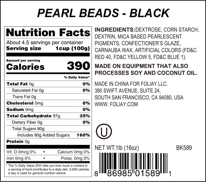 Black Shimmer Sugar Pearls