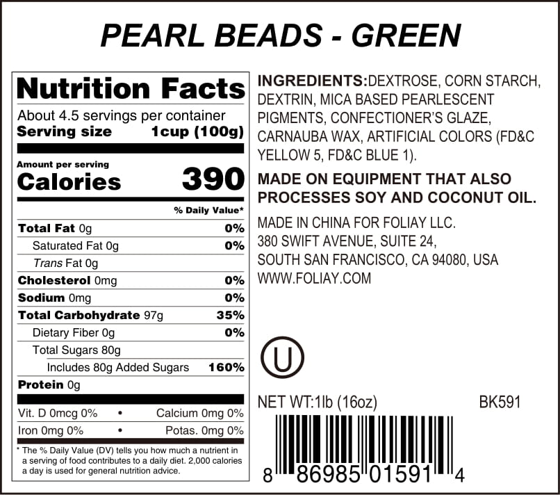 Green Shimmer Sugar Pearls