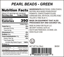 Load image into Gallery viewer, Green Shimmer Sugar Pearls