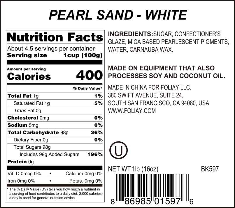White Sparkling Sanding Sugar Sprinkles