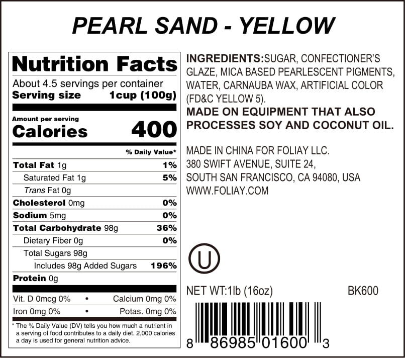 Yellow Sparkling Sanding Sugar Sprinkles