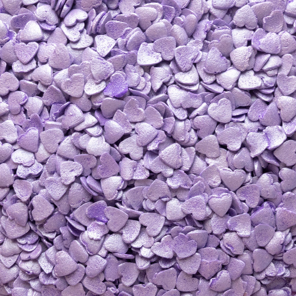 Purple Pearl Heart Quin Sprinkles