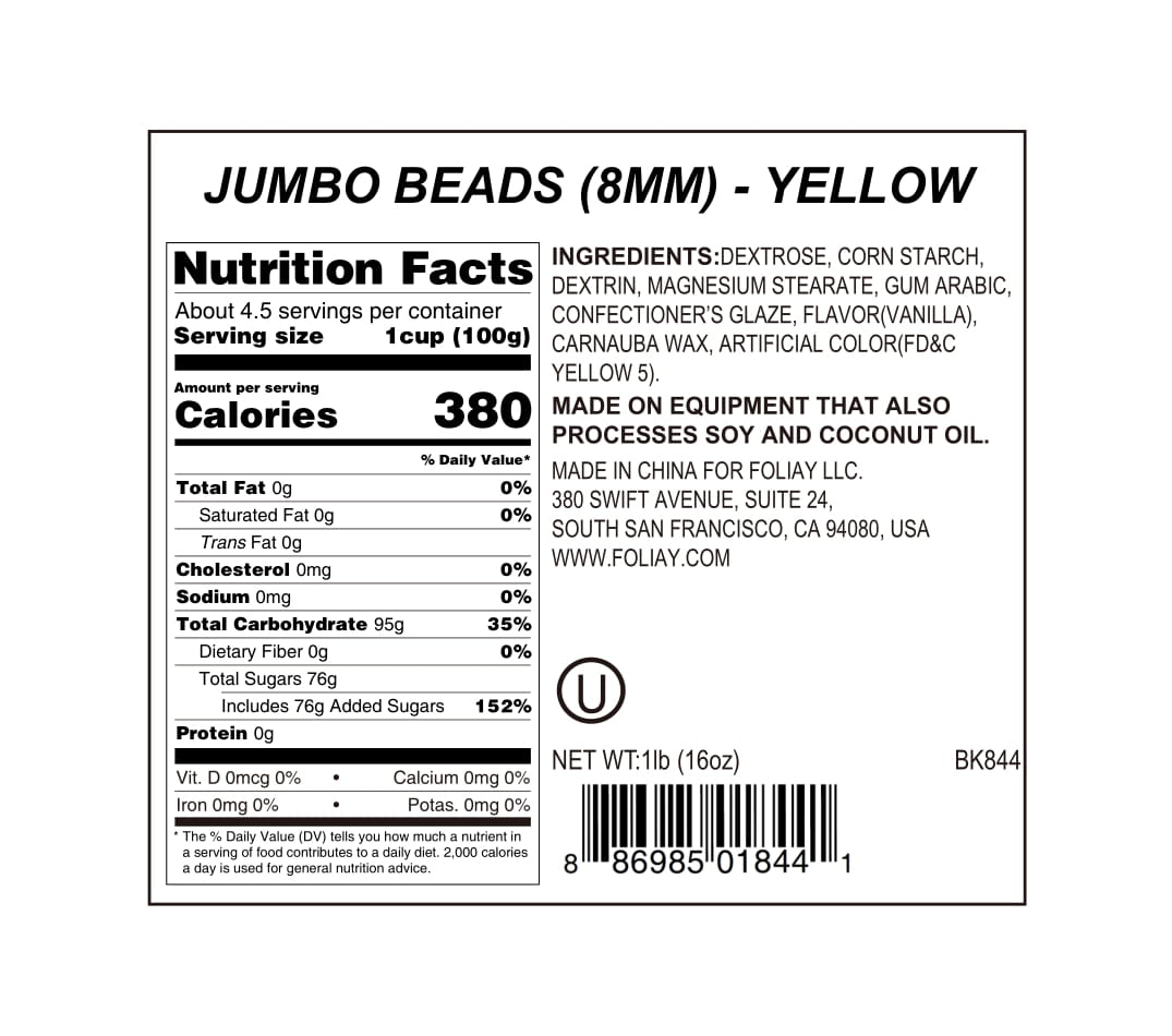 Yellow Sugar Pearls (8mm)
