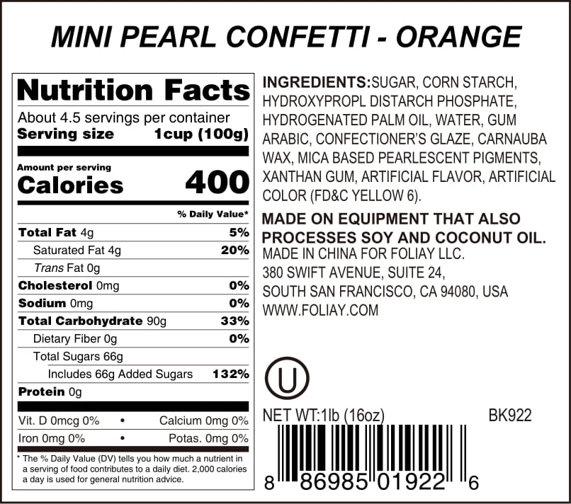 Orange Pearl Quin Sprinkles