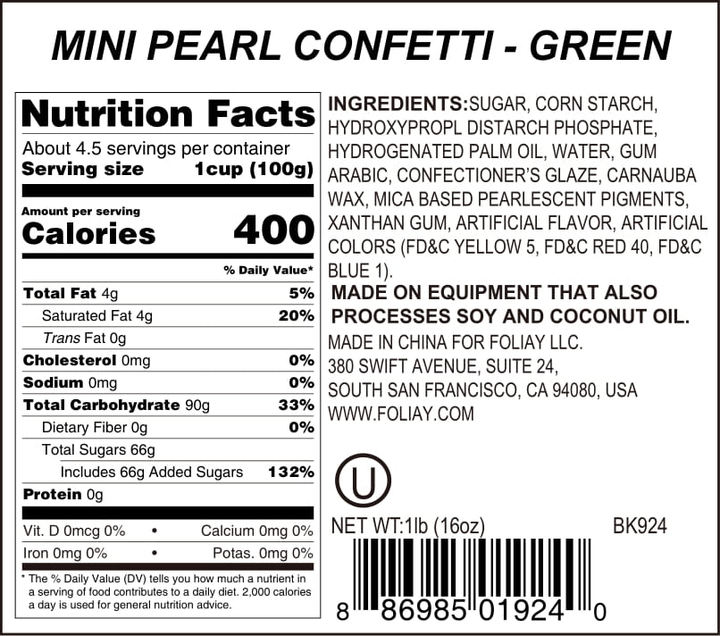 Green Pearl Quin Sprinkles