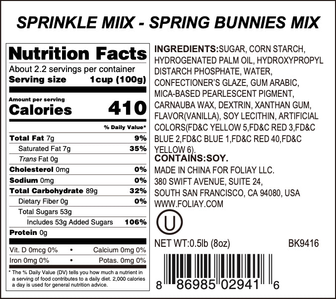 Spring Bunnies Sprinkle Mix
