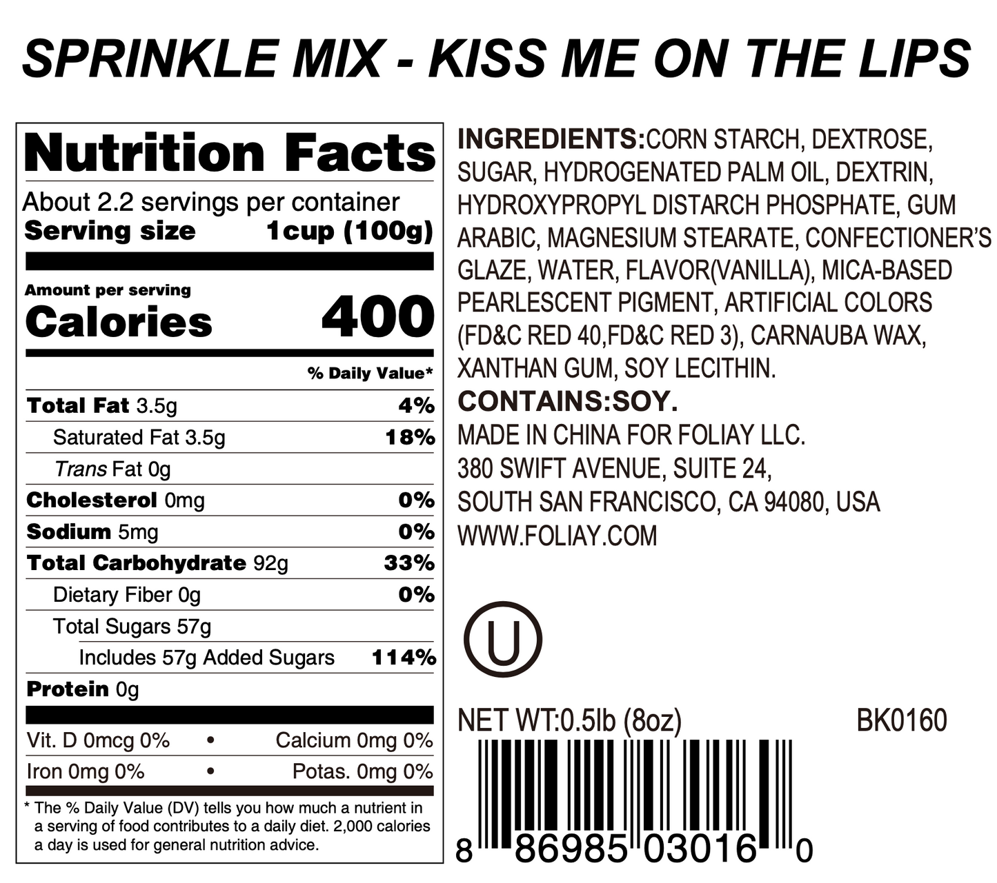 Kiss Me On The Lips Sprinkle Mix