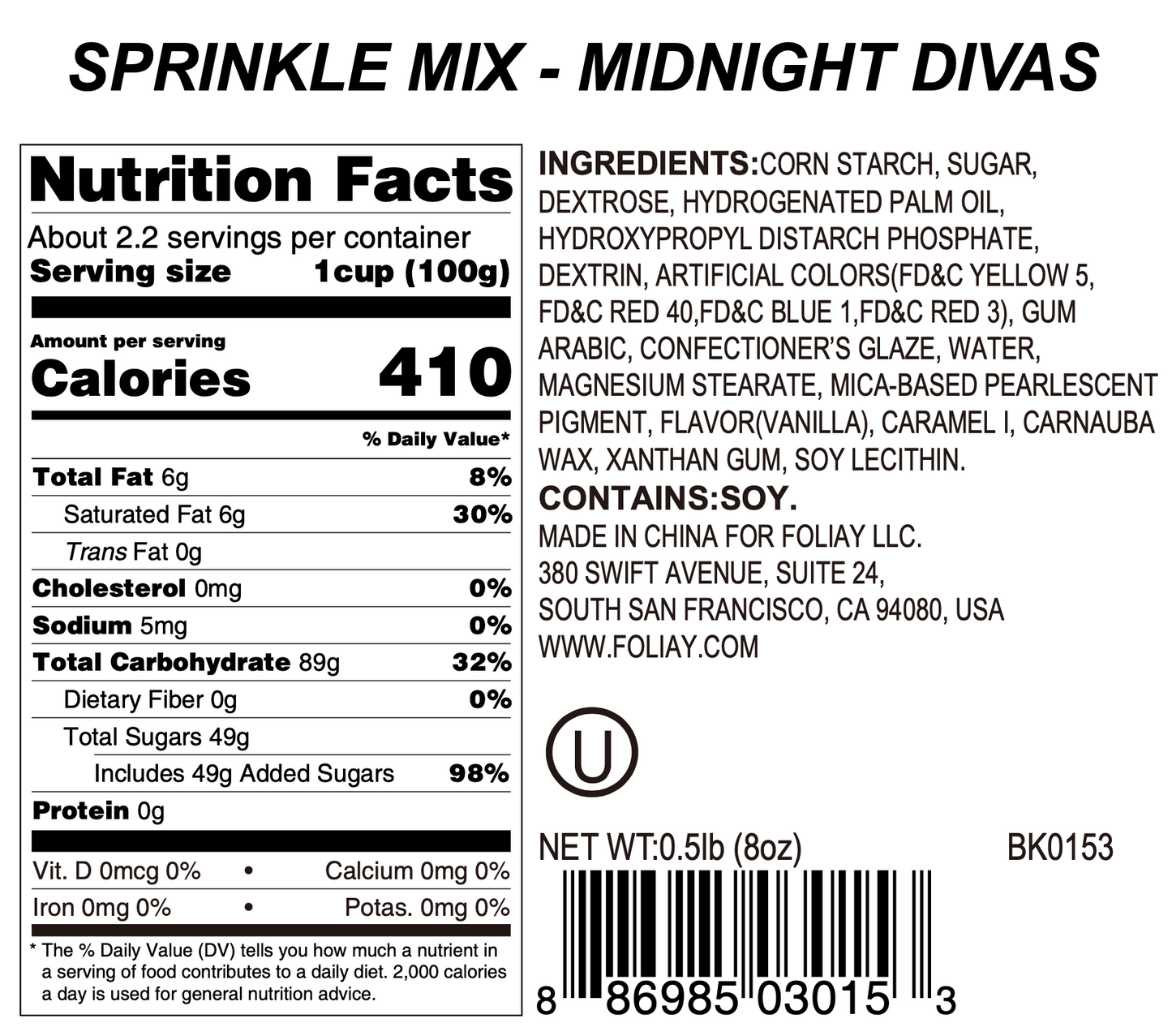 Midnight Divas Sprinkle Mix