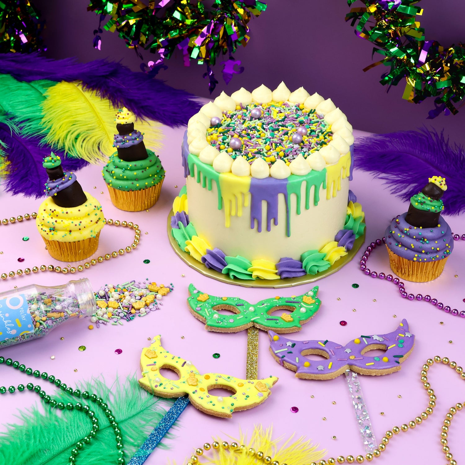 Mardi Gras Cake Sprinkles