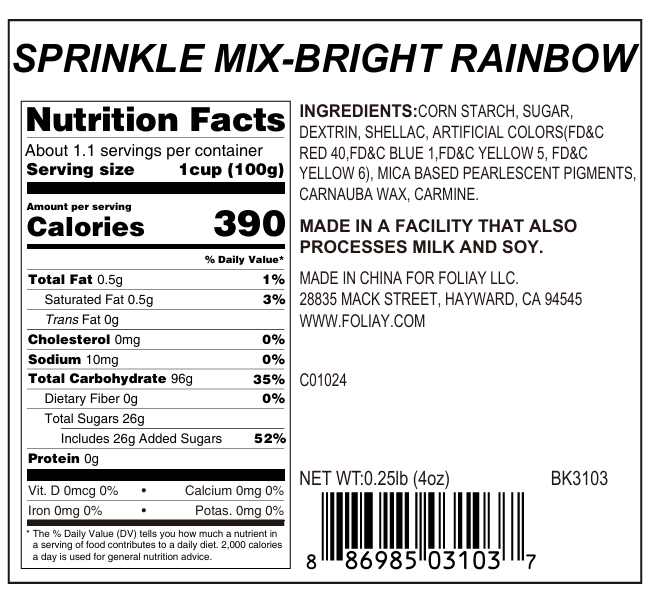 Bright Rainbow Nonpareils Mix