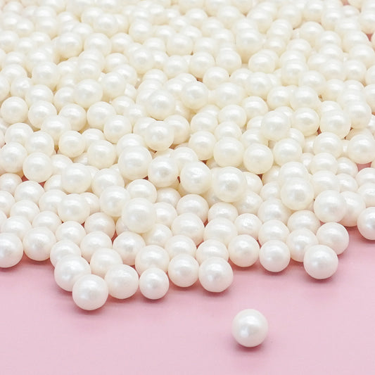 White Shimmer Sugar Pearls (7mm)