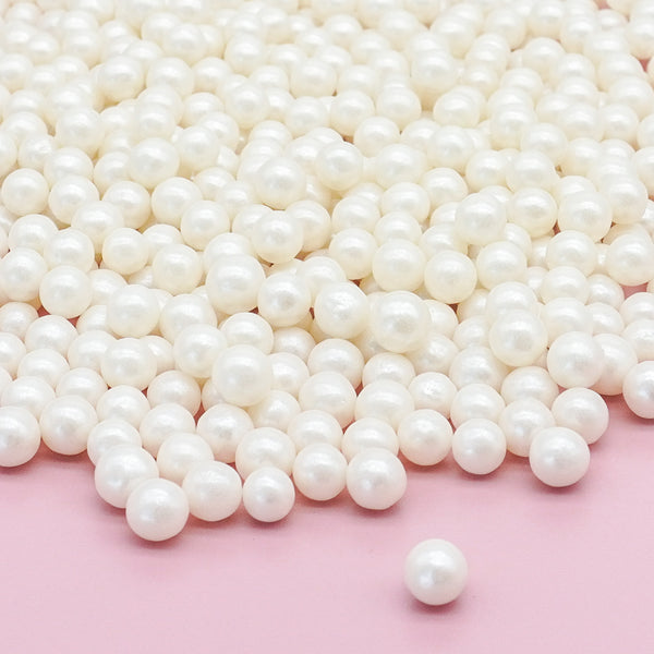 White Shimmer Sugar Pearls (7mm)