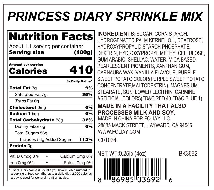 Princess Diary Sprinkle Mix