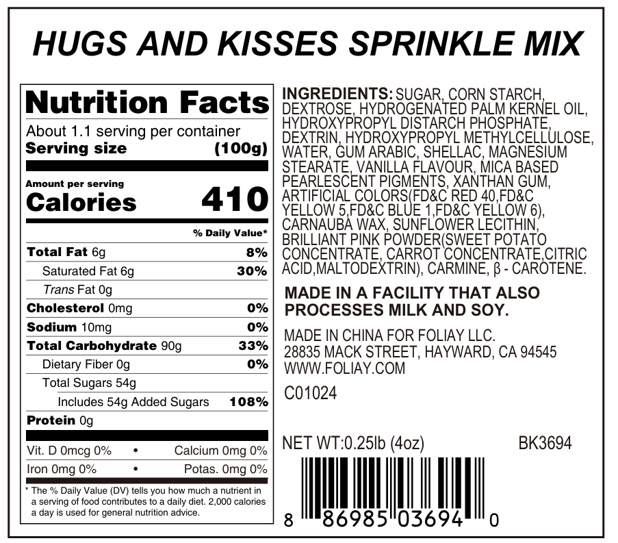 Hugs and Kisses Sprinkle Mix