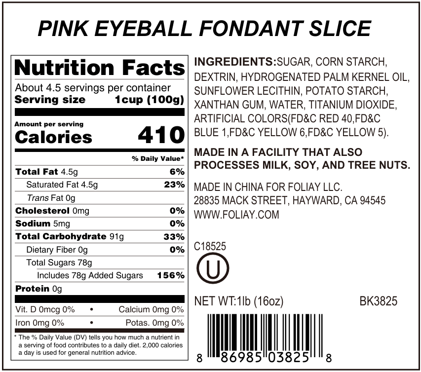 Pink Eyeball Edible Cake Decoration