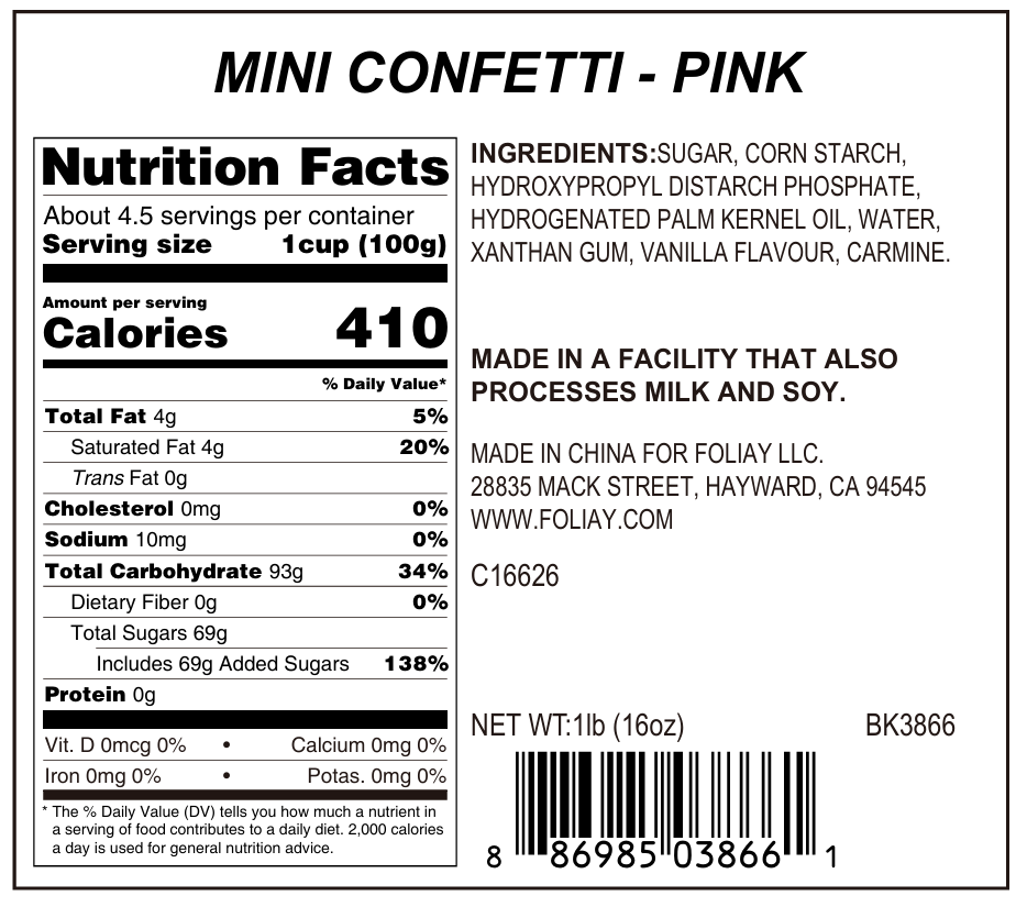 Neon Pink Quin Sprinkles