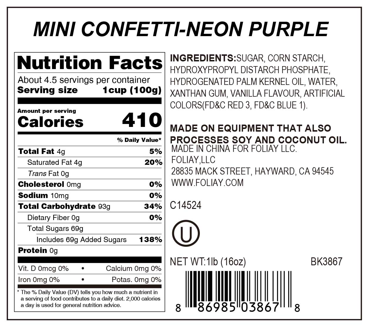Neon Purple Quin Sprinkles