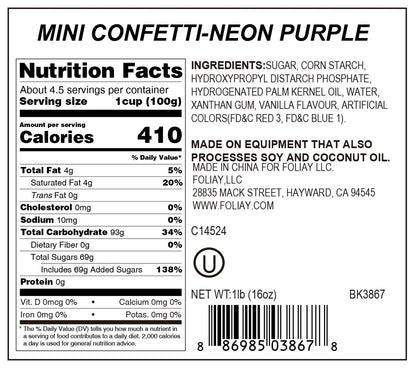 Neon Purple Quin Sprinkles
