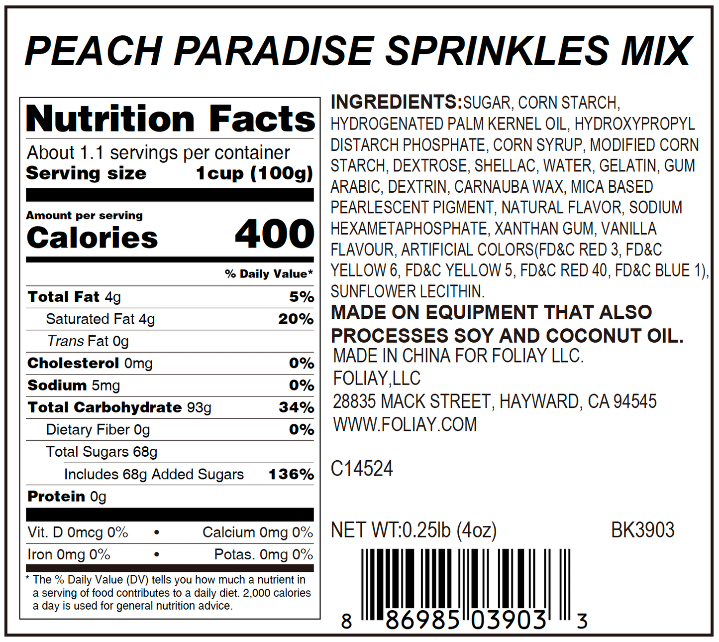 Peach Paradise Hot Cocoa Toppings