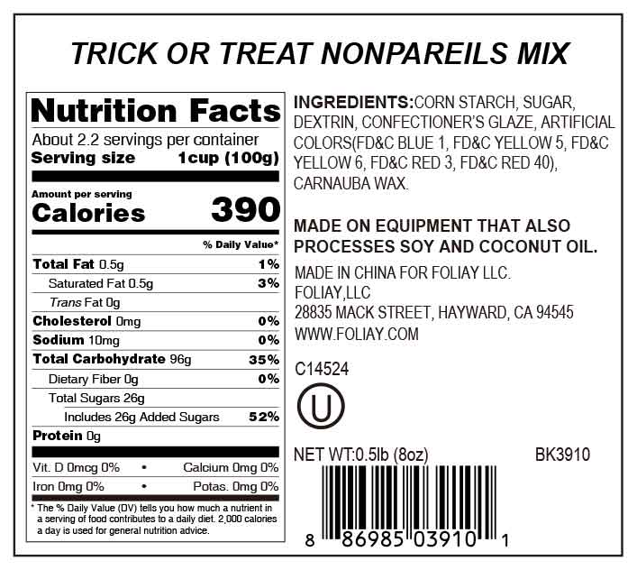 Trick or Treat Nonpareils Mix