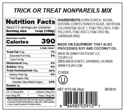 Trick or Treat Nonpareils Mix