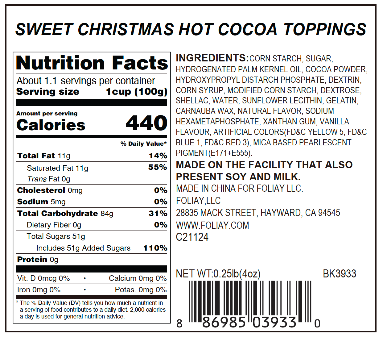 Sweet Christmas Hot Cocoa Toppings