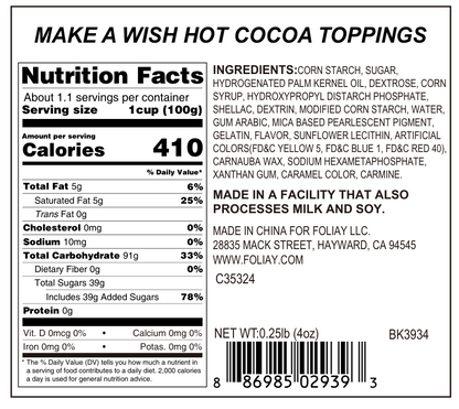 Make A Wish Hot Cocoa Toppings