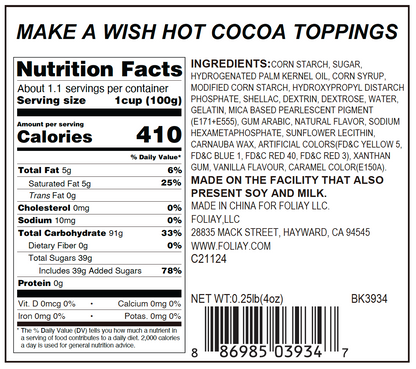 Make A Wish Hot Cocoa Toppings