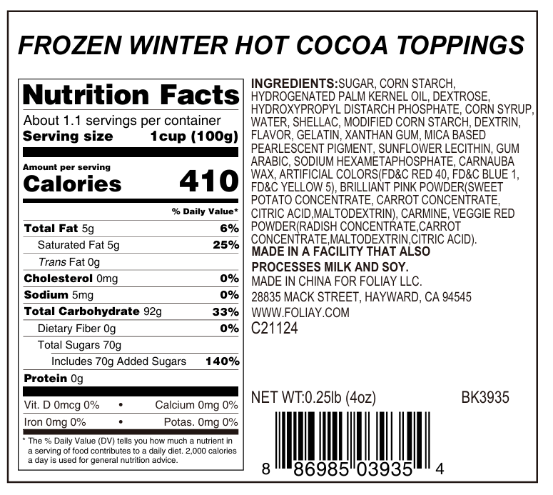Frozen Winter Hot Cocoa Toppings