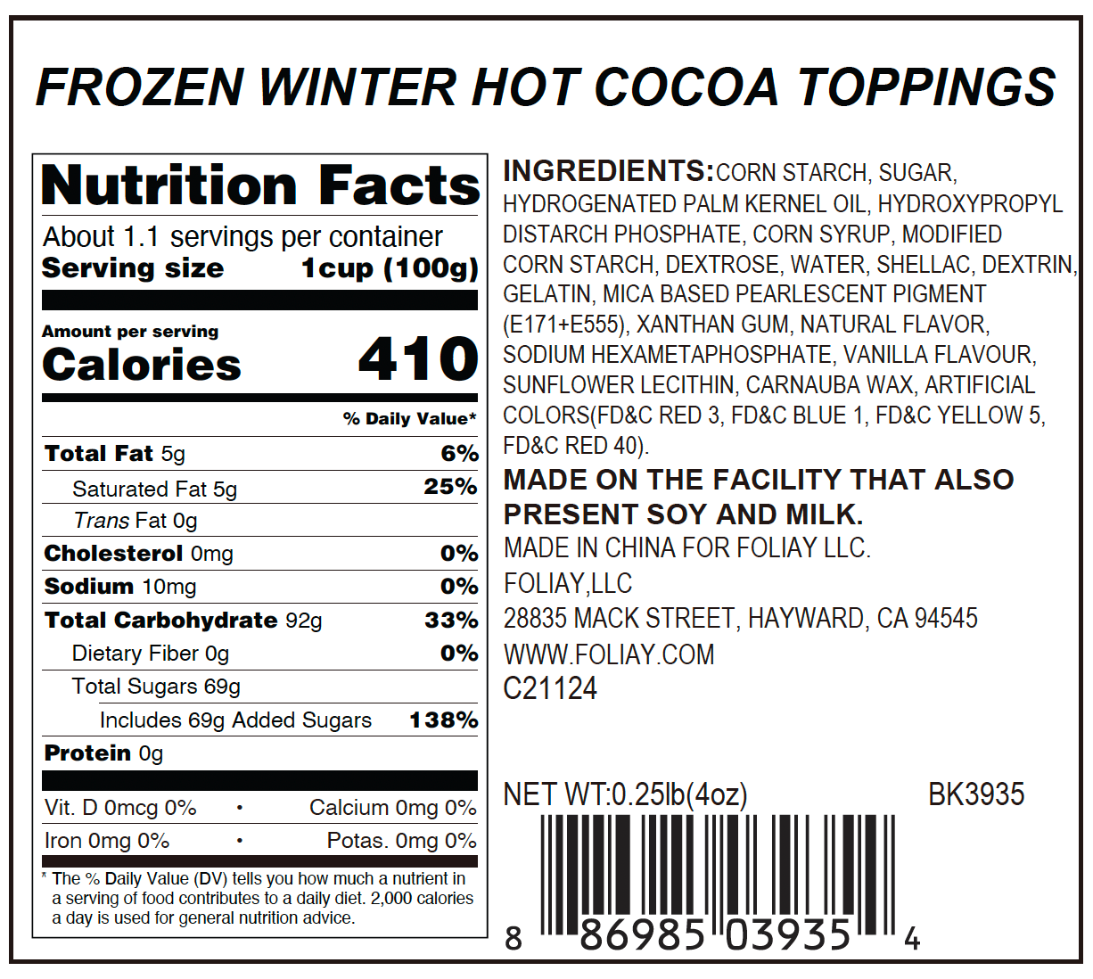Frozen Winter Hot Cocoa Toppings