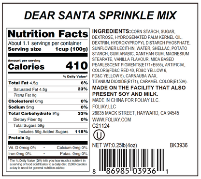 Dear Santa Sprinkle Mix